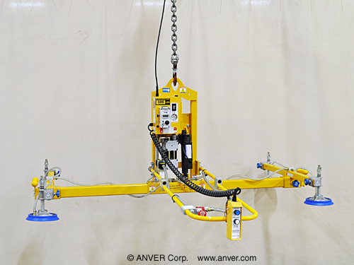 ANVER Four Pad Electric Powered Vacuum Lifter with Powered Tilt